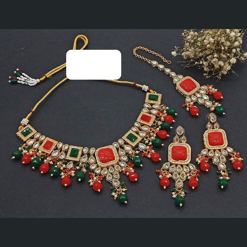 Everlasting Quality Jewels Gold Plated Reverse AD Choker Necklace Set