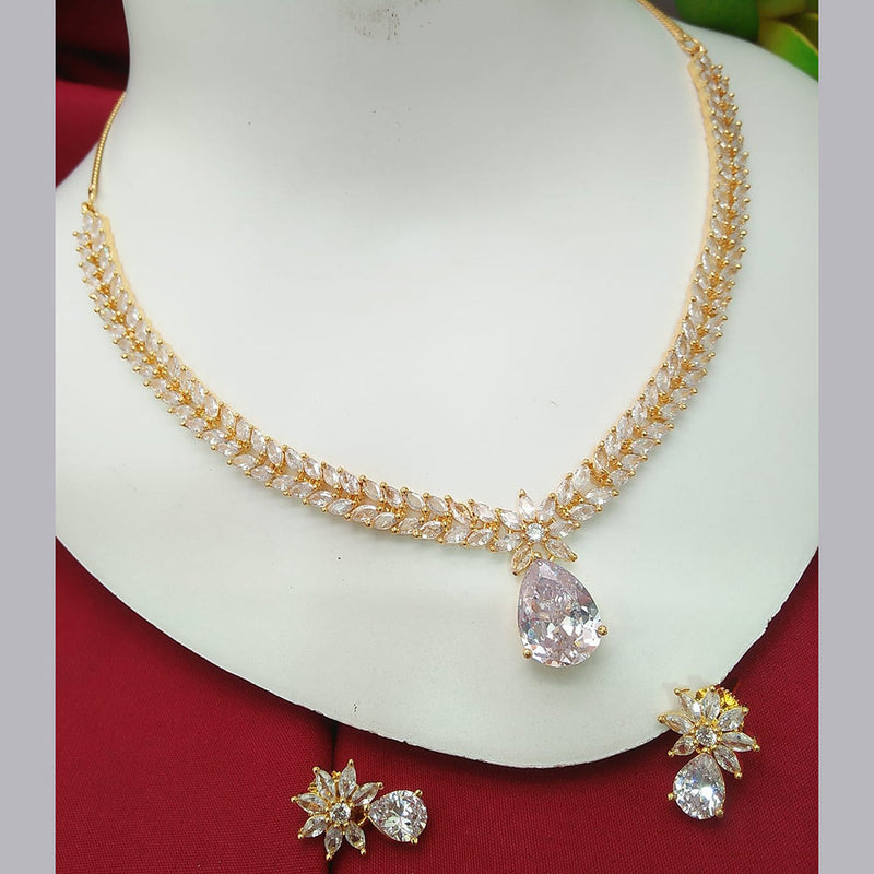 Everlasting Quality Jewels Gold Plated AD Necklace Set