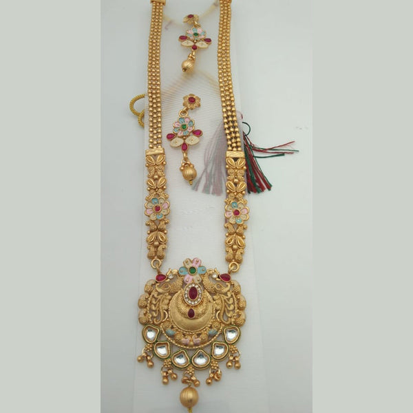 Everlasting Quality Jewels Gold Plated Meenakari Long Necklace Set