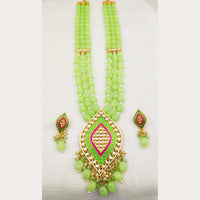 Everlasting Quality Jewels Gold Plated Kundan And Beads Long Necklace Set