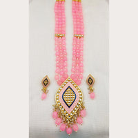 Everlasting Quality Jewels Gold Plated Kundan And Beads Long Necklace Set