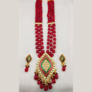 Everlasting Quality Jewels Gold Plated Kundan And Beads Long Necklace Set