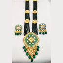 Everlasting Quality Jewels Gold Plated Kundan And Beads Long Necklace Set