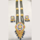 Everlasting Quality Jewels Gold Plated Kundan And Beads Long Necklace Set
