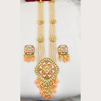 Everlasting Quality Jewels Gold Plated Kundan And Beads Long Necklace Set
