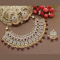 Everlasting Quality Jewels Gold Plated Kundan Stone Choker Necklace Set