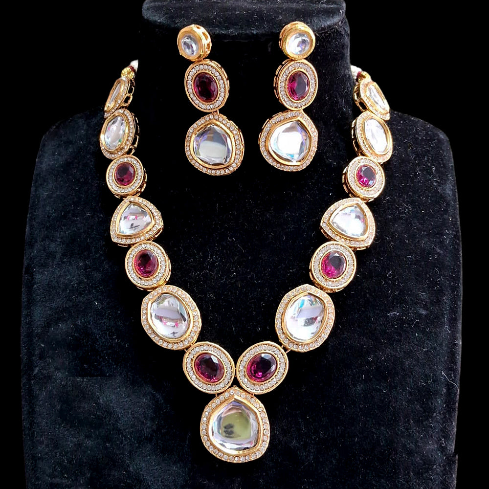 Everlasting Quality Jewels Gold Plated Crystal Stone Necklace Set