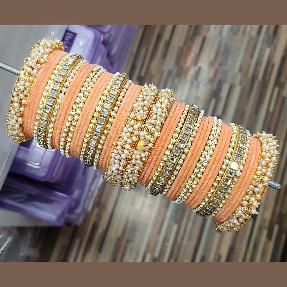 everlasting quality jewels velvet And Pearl  Bangles Set
