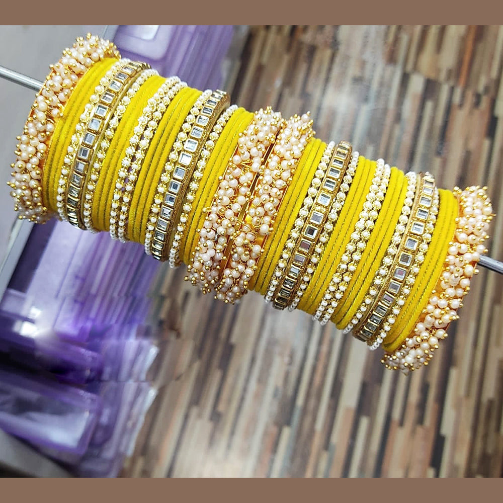 everlasting quality jewels velvet And Pearl  Bangles Set