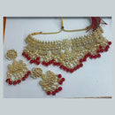 Bhavi Jewels Kundan Stone  & Beads Gold Plated  Necklace Set