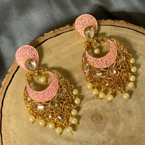 Bhavi Jewels Gold Plated Meenakari Dangler Earrings