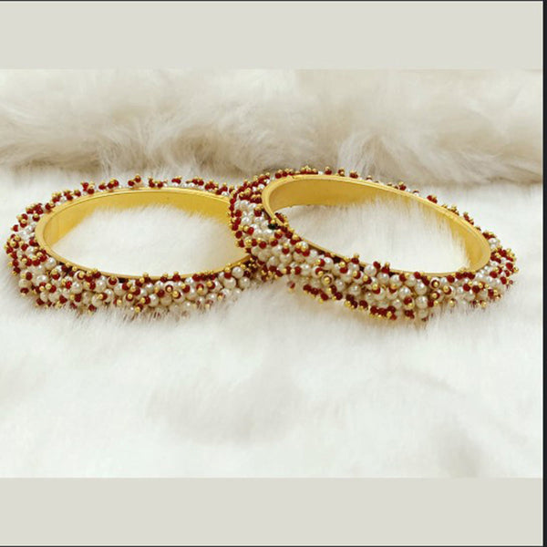 Bhavi Jewels Gold Plated Pearl  Bangles Set