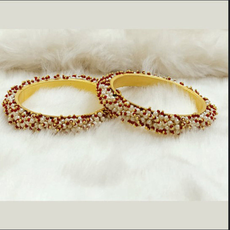 Bhavi Jewels Gold Plated Pearl  Bangles Set