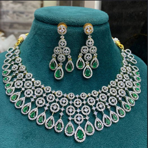 Bhavi Jewels Gold Plated AD Stone Necklace Set