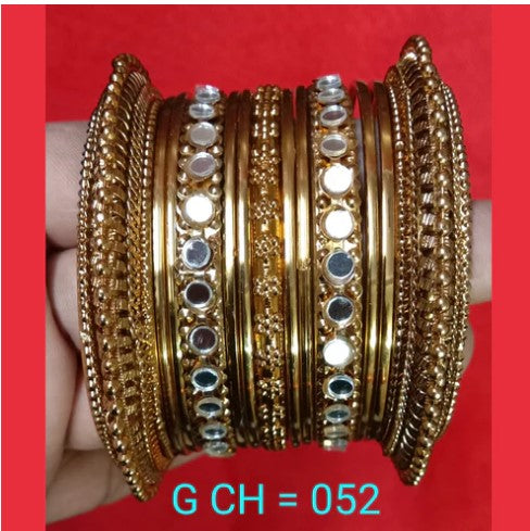 Bhavi Jewels Gold Plated Mirror bangles set