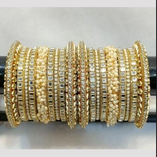 Bhavi Jewels Gold Plated Mirror bangles set