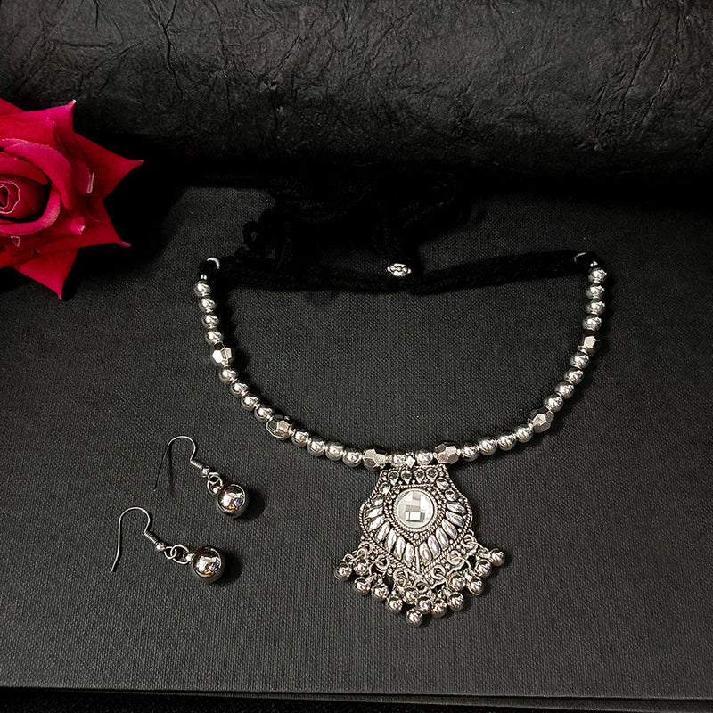 Bhavi Jewels Oxidised Plated Necklace Set