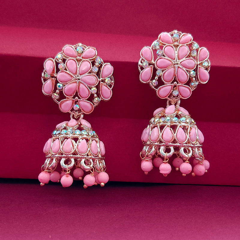 Bhavi Jewels Gold Plated Pota Stone Jhumki Earrings