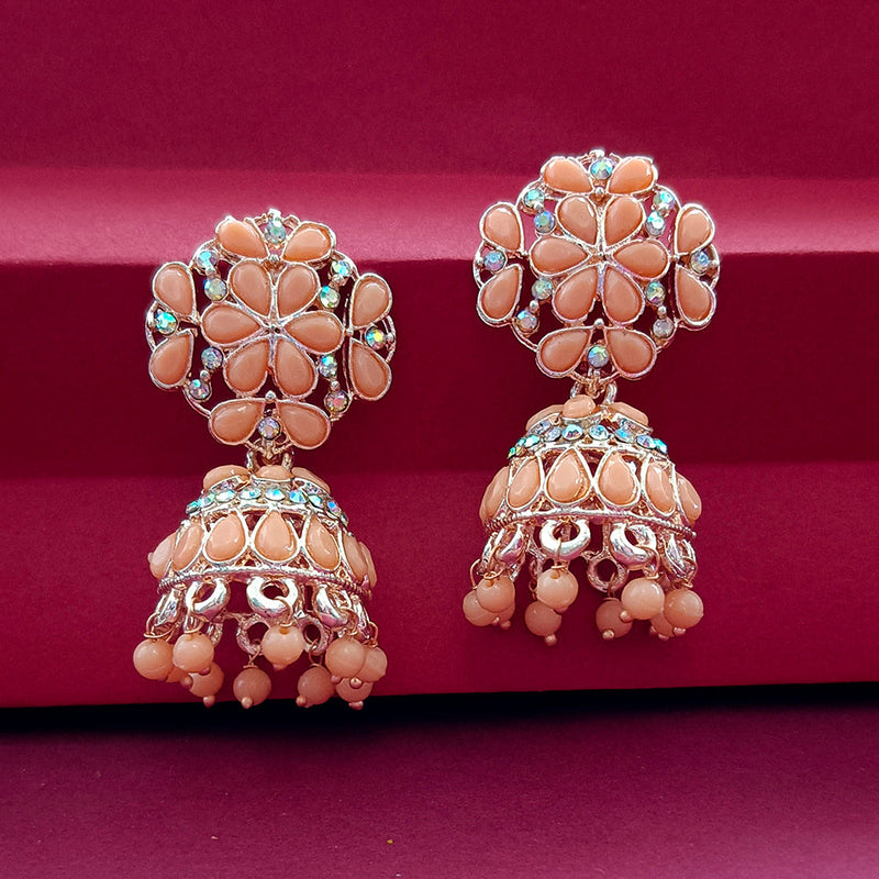Bhavi Jewels Gold Plated Pota Stone Jhumki Earrings