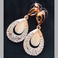 Sanshray Rose Gold Plated Austrian Stone Dangler Earrings