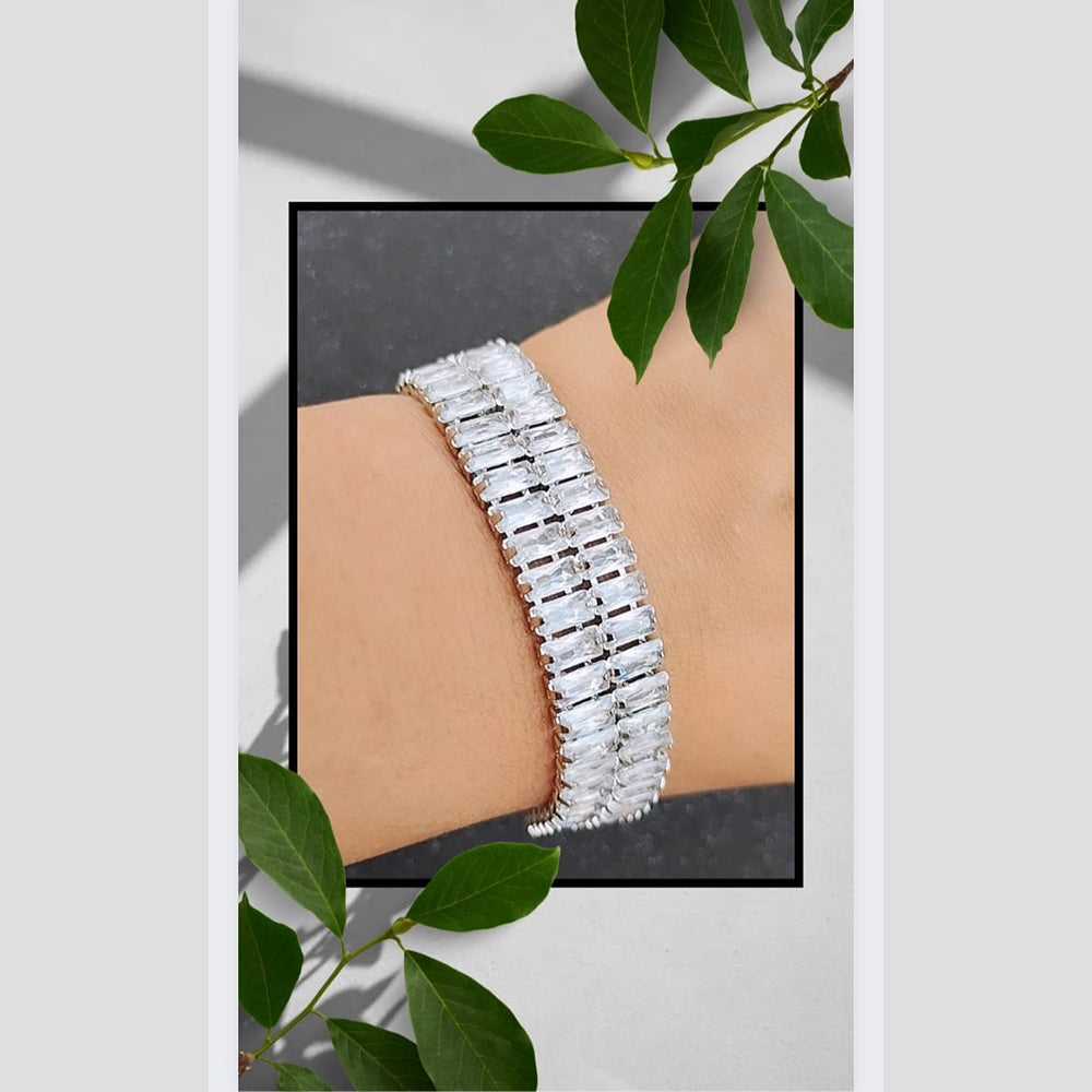 Sanshray Silver Plated Crystal Stone Bracelet