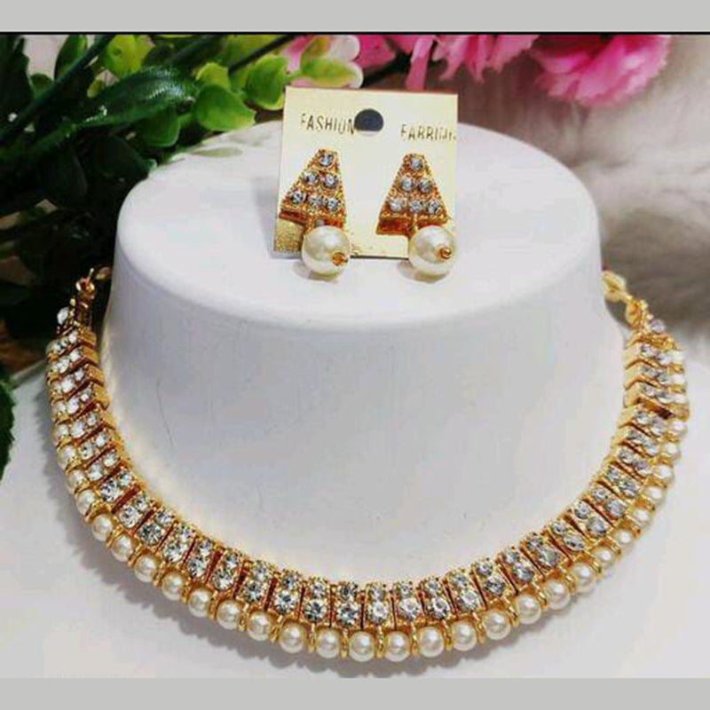 Bhavi Jewels Gold Plated Austrian Stone Choker Necklace Set