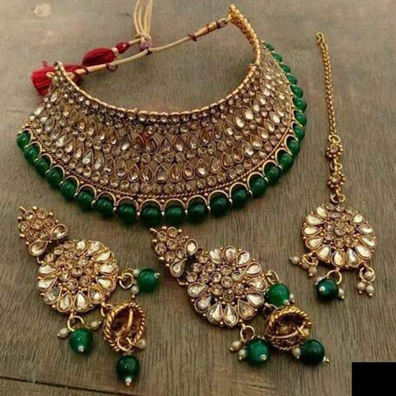 Lalita Creation Gold Plated Kundan Stone Choker Necklace Set