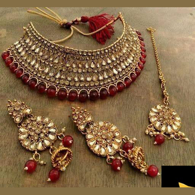 Lalita Creation Gold Plated Kundan Stone Choker Necklace Set
