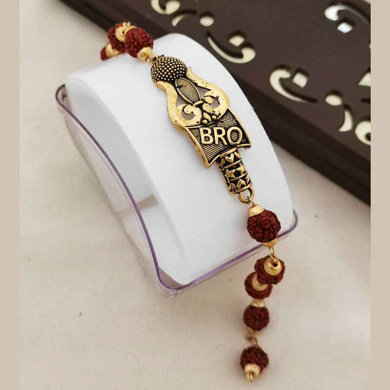 Lalita Creation Gold Plated Rudraksh Religious Bracelet