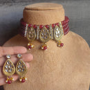 Lalita Creation Gold Plated Kundan Stone & Beads Choker Necklace Set