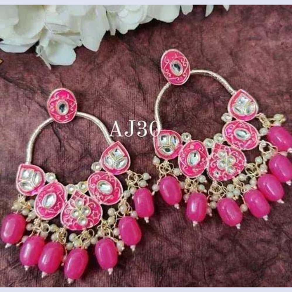 Lalita Creation Meenakari and Kundan Dangler Earrings