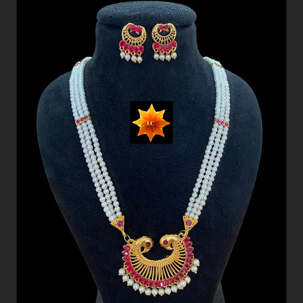 Lalita Creation Gold Plated Pota Necklace Set