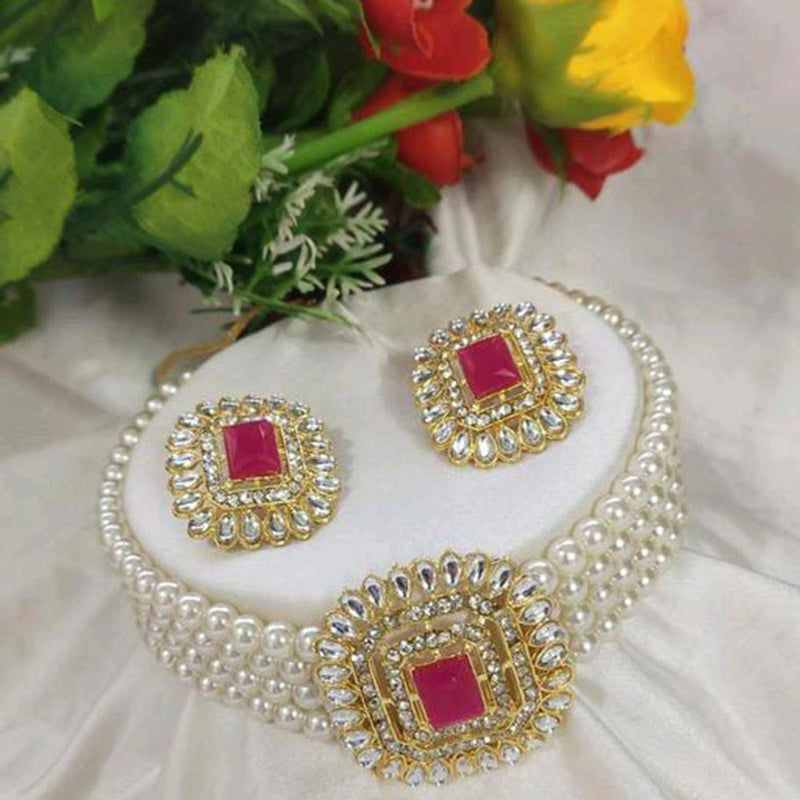 Lalita Creation Pearls Choker Necklace Set