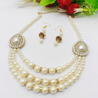 Lalita Creation Gold Plated Pearl Necklace Set