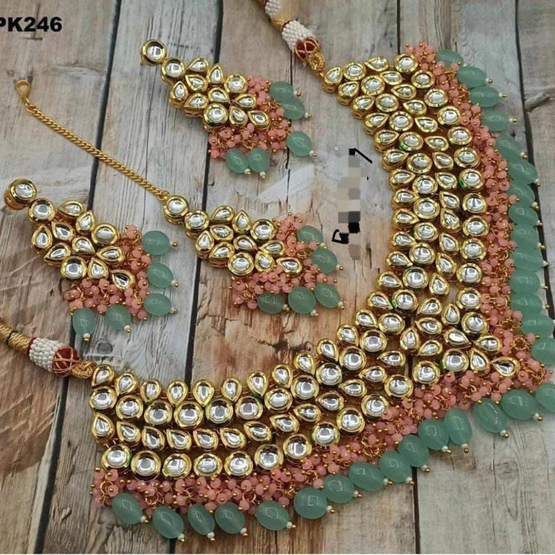 Lalita Creation Gold Plated Kundan Necklace Set