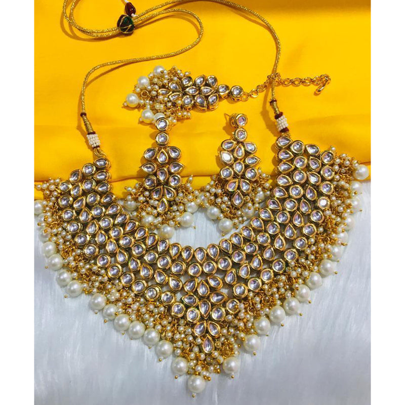 Lalita Creation Gold Plated Kundan Necklace Set