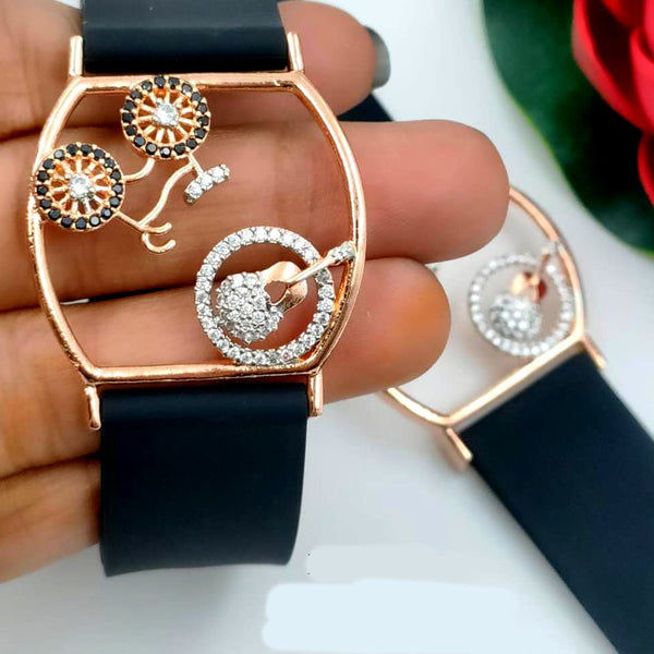 Lalita Creation Wrist Watch Style Rose Gold Plated Bracelet (Assorted Color)