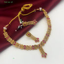 FS Collection Kundan Stone Gold Plated Choker Necklace Set