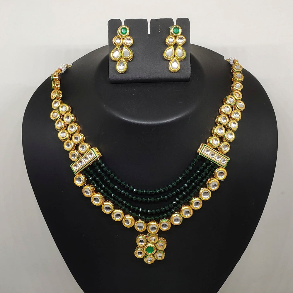 FS Collection Kundan Stone Gold Plated Choker Necklace Set
