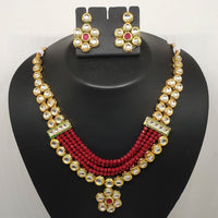 FS Collection Kundan Stone Gold Plated Choker Necklace Set