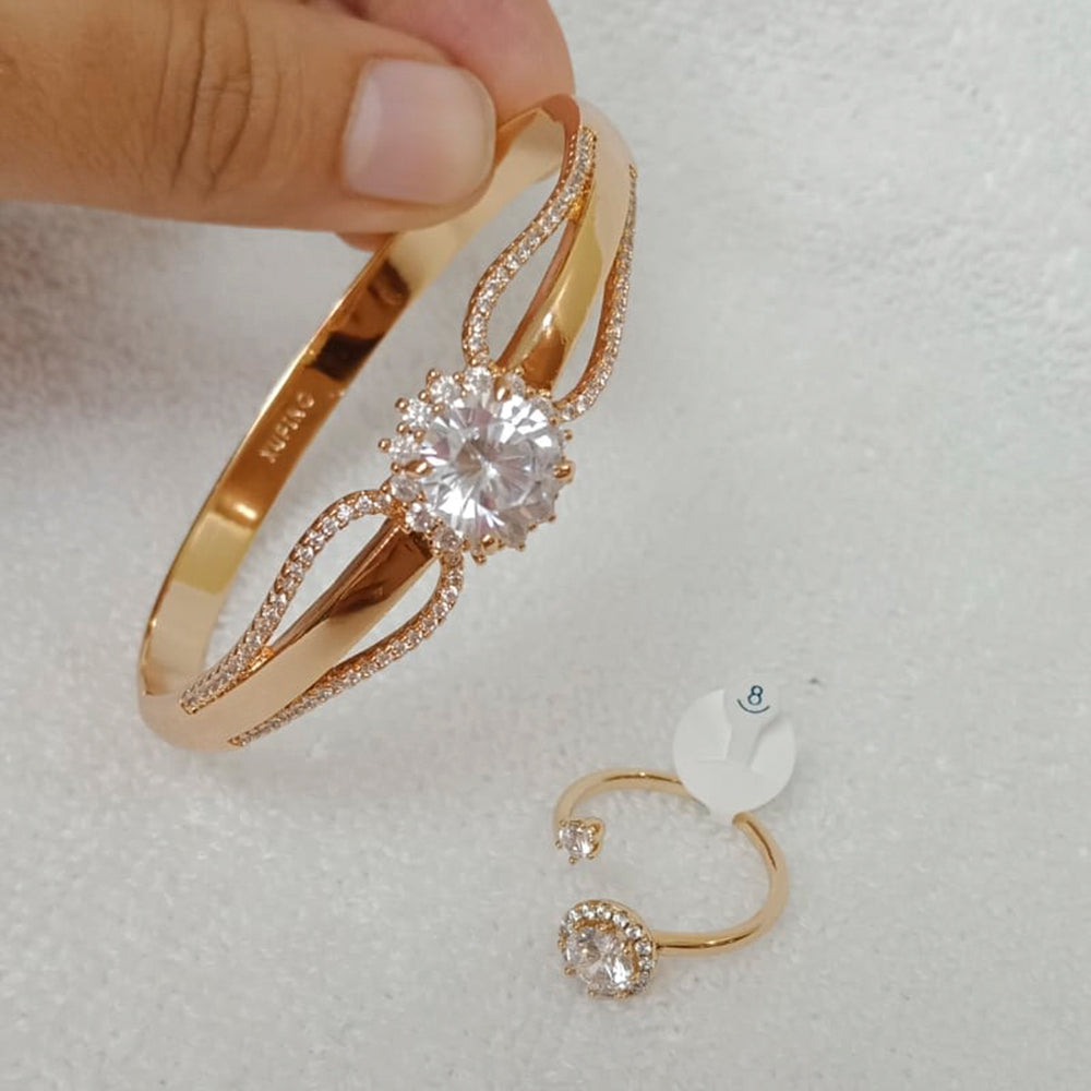FS Collection Rose Gold Plated Jewellery Combo