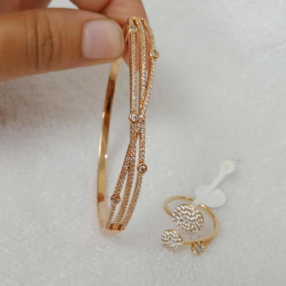 FS Collection Rose Gold Plated Jewellery Combo