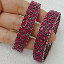 FS Collection Oxidized Plated Pota Stone Bangles Set