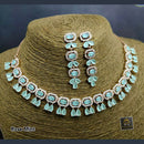 FS Collection AD Stone Gold Plated Choker Necklace Set