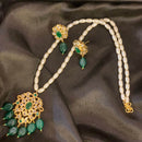 FS Collection Kundan Stone Gold Plated Long Necklace Set