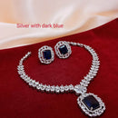 FS Collection AD Stone Silver Plated Choker Necklace Set