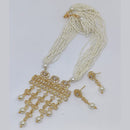 FS Collection Pearl Gold Plated Long Necklace Set