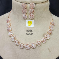 FS Collection AD Stone Plated Choker Necklace Set