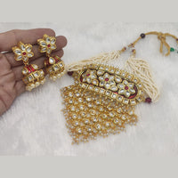 FS Collection Kundan Stone Gold Plated  Necklace Set
