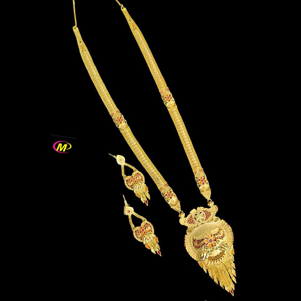FS Collection Gold Plated Haram Necklace Set